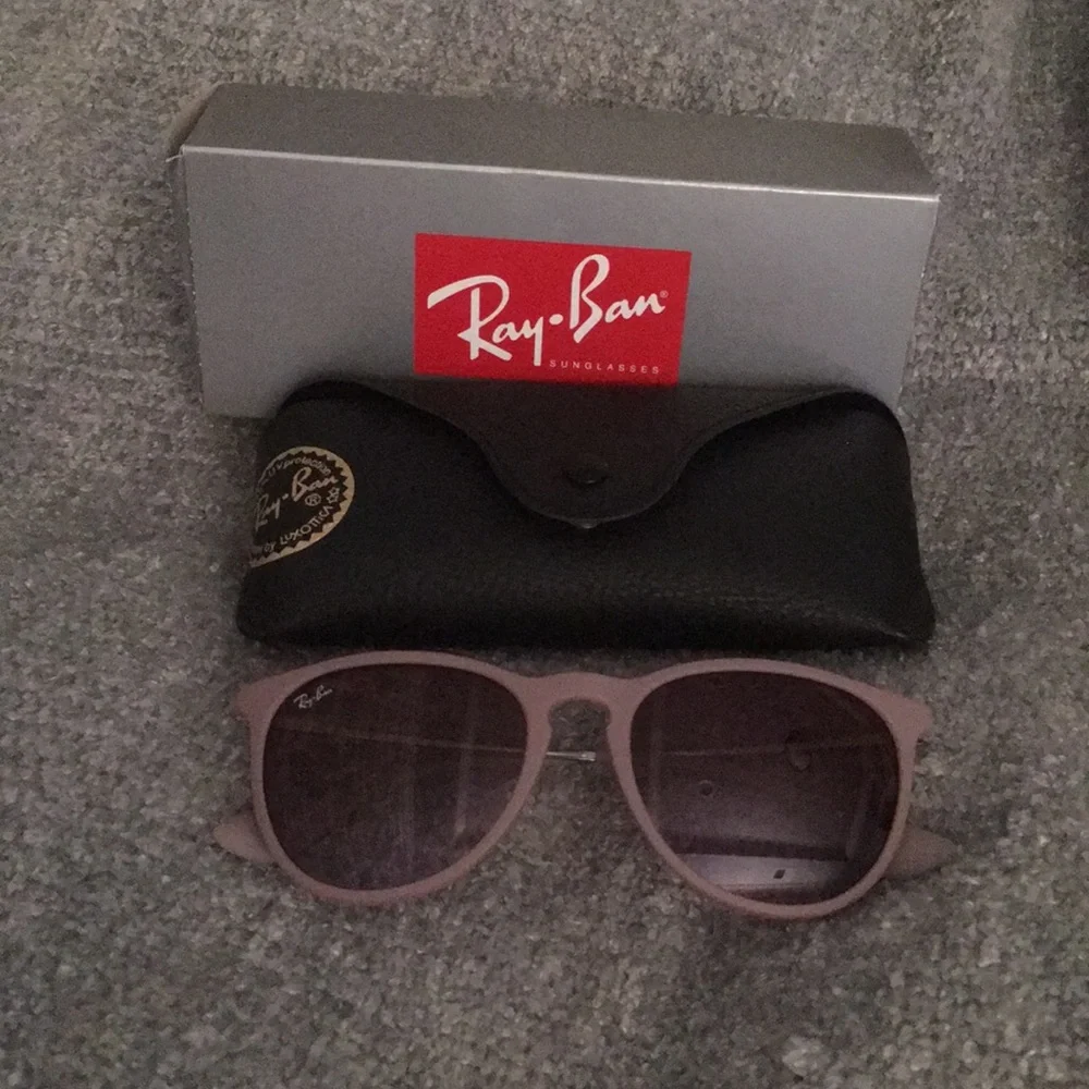 Ray-Ban Matte Pink Frame Sunglasses with Brown Gradient Lenses